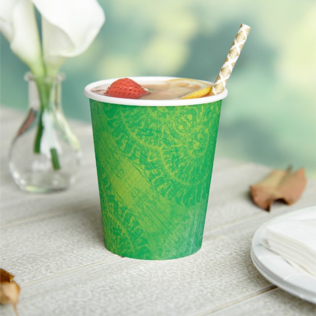 Acceptance | Yellow Green Blue Boho Medallions Paper Cups (Insitu)