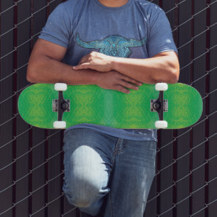 Acceptance   Yellow Green Blue Boho Medallions Skateboard