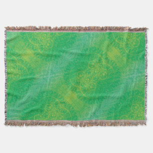 Acceptance   Yellow Green Blue Boho Medallions Throw Blanket