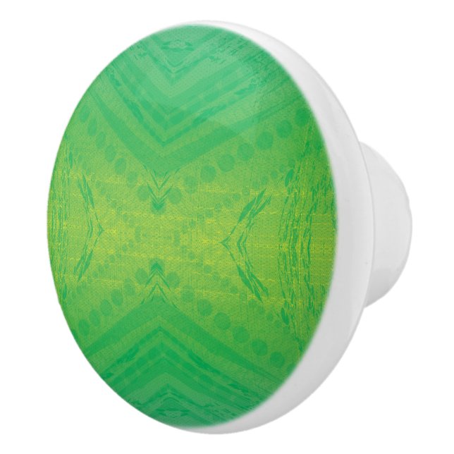 Acceptance | Yellow Green Blue Shibori Pattern Ceramic Knob (Right)