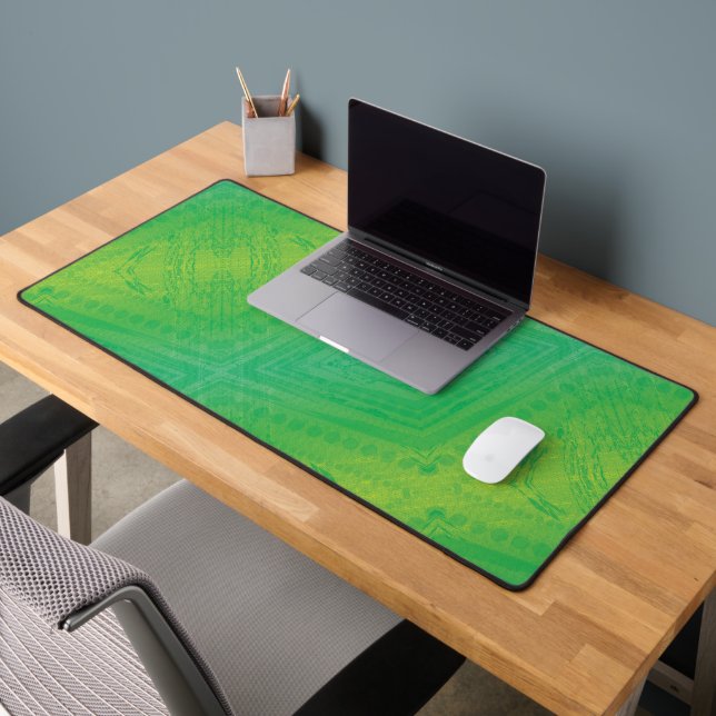 Acceptance | Yellow Green Blue Shibori Pattern Desk Mat (Office 2)