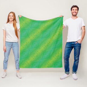 Acceptance   Yellow Green Blue Shibori Pattern Fleece Blanket