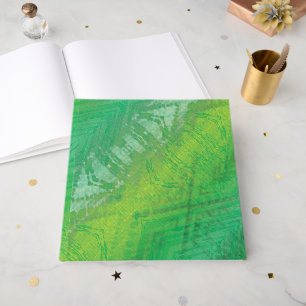 Acceptance   Yellow Green Blue Shibori Pattern Guest Book