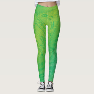 Acceptance   Yellow Green Blue Shibori Pattern Leggings