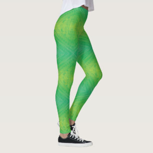 Acceptance Yellow Green Blue Shibori Pattern Leggings