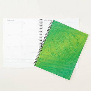 Acceptance   Yellow Green Blue Shibori Pattern Planner