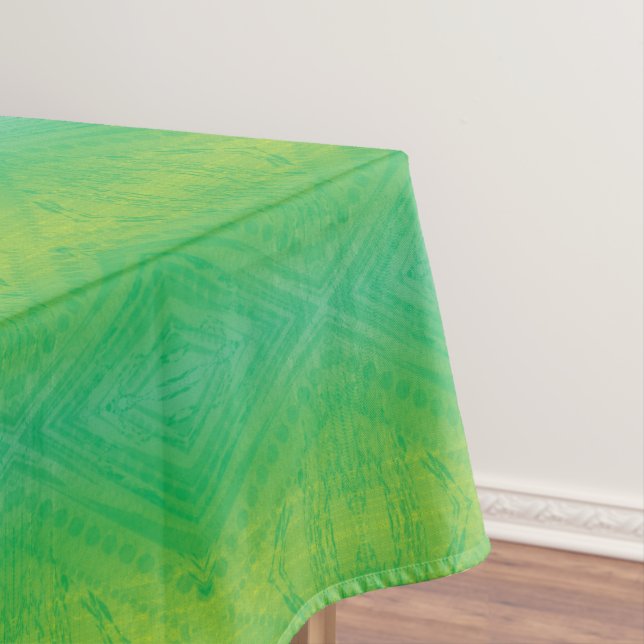 Acceptance | Yellow Green Blue Shibori Pattern Tablecloth (In Situ)