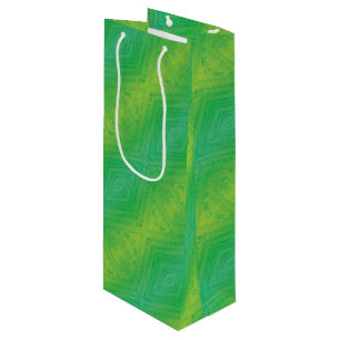 Acceptance   Yellow Green Blue Shibori Pattern Wine Gift Bag