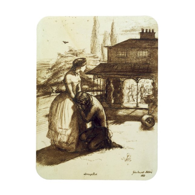 Accepted, 1853 (pen & brown ink on paper) magnet (Vertical)