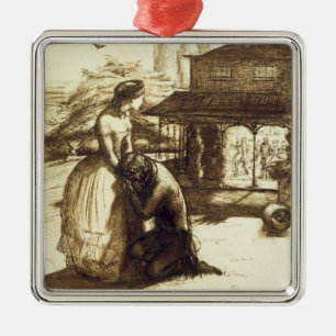 Accepted, 1853 (pen & brown ink on paper) metal ornament