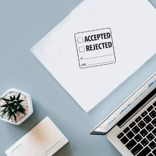 Accepted / Rejected, Two in One Rubber Stamp