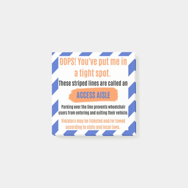 Access Aisle Advocacy Sticker Post-it Notes (Front)
