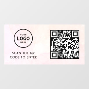 Access Control QR Code Business Logo Entry Blue