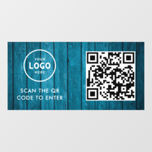 Access Control   QR Code Business Logo Entry Blue 