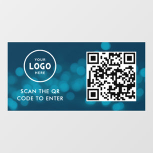 Access Control   QR Code Business Logo Entry Blue