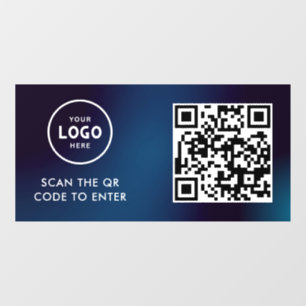 Access Control   QR Code Business Logo Entry Blue 