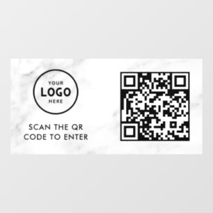 Access Control QR Code Business Logo Entry Blue