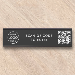 Access Control   QR Code Door Lock Security Black Door Sign