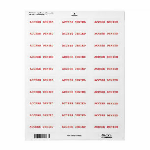 access denied return address label
