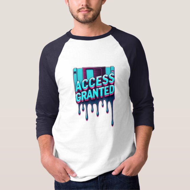 Access Granted | Retro Hacker Floppy Disc Graphic T-Shirt (Front)