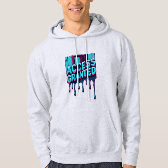 Access Granted | Retro Hacker Floppy Disk Graphic Hoodie (Front)