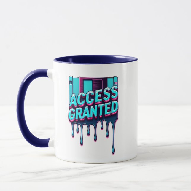 Access Granted | Retro Tech & Cybersecurity Floppy Mug (Left)