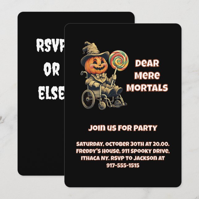 Accessible Jack o lantern Halloween Party Invitation (Front/Back)