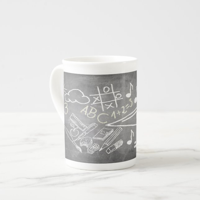 Accessories for enrolment in chalkboard style bone china mug (Front Left)