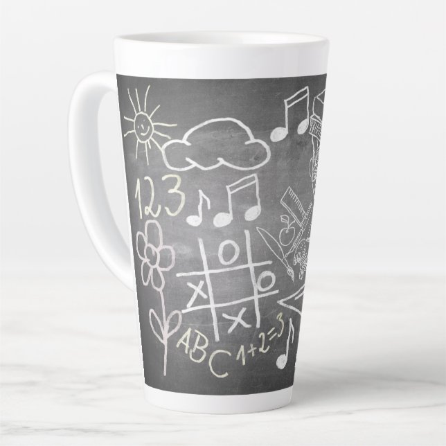 Accessories for enrolment in chalkboard style latte mug (Left Angle)