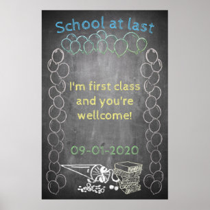 Accessories for enrolment in chalkboard style poster