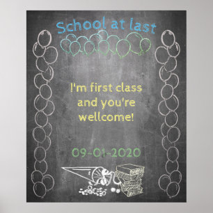 Accessories for enrolment in chalkboard style poster