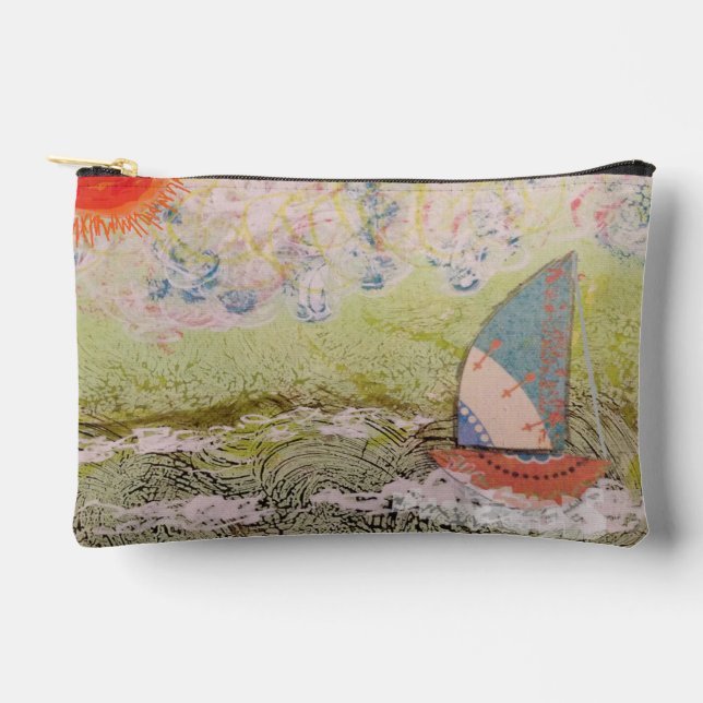 Accessory Pouch - Art Deco Sailboat (Front)