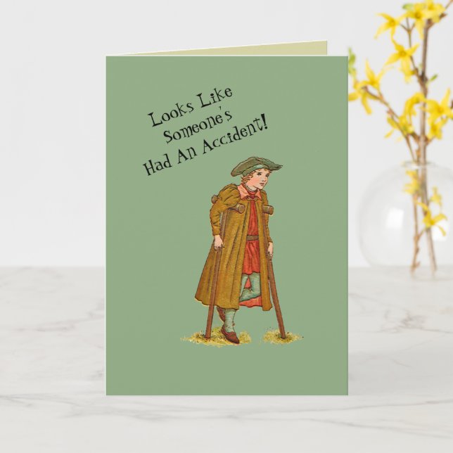 ACCIDENT HUMOR/"LOOKS LIKE SOMEONE HAD AN ACCIDENT CARD (Yellow Flower)