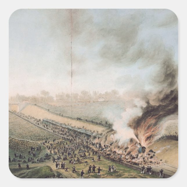 Accident on the Versailles to Bellevue Railway Square Sticker (Front)