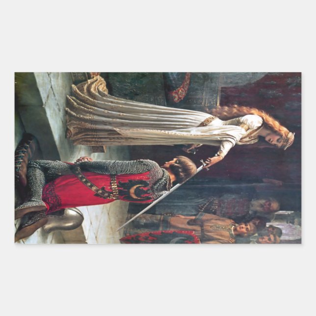 Accolade by Edmund Blair Leighton Rectangular Sticker (Front)
