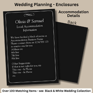 Accommodation Info - Black White Infinity Scroll, Enclosure Card