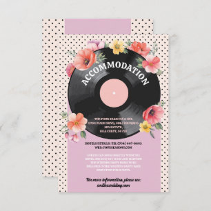 Accommodation Music Record Wedding Floral 1950s Enclosure Card