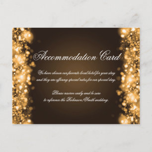 Accommodation Sparkling Lights Gold Postcard