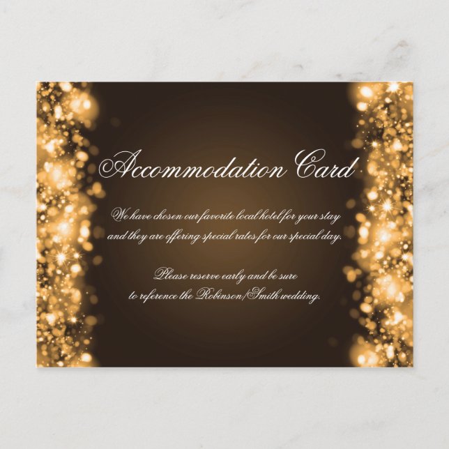 Accommodation Sparkling Lights Gold Postcard (Front)