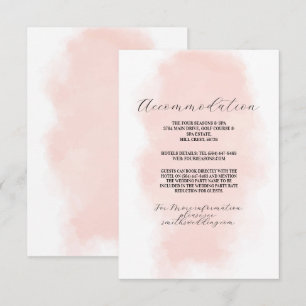 Accommodation Wedding Watercolor Peach Wash Enclosure Card