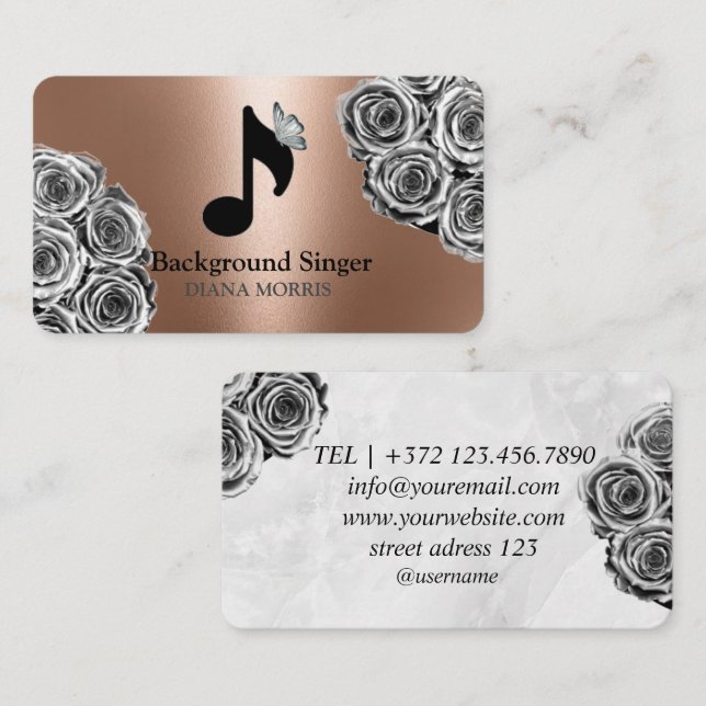 Accompanist Band Director Background Singer Business Card (Front/Back)