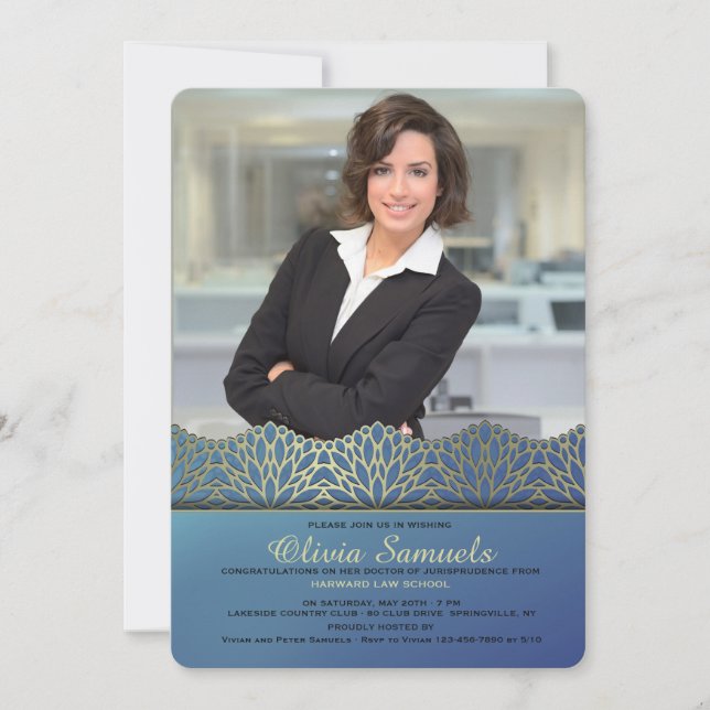 Accomplished Graduation Photo Invitation (Front)