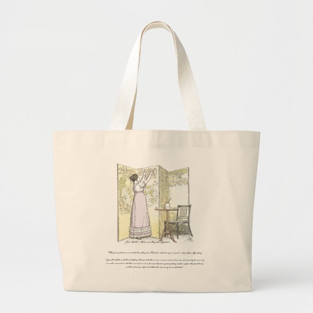 Accomplished Ladies, Jane Austen Pride & Prejudice Large Tote Bag (Front)