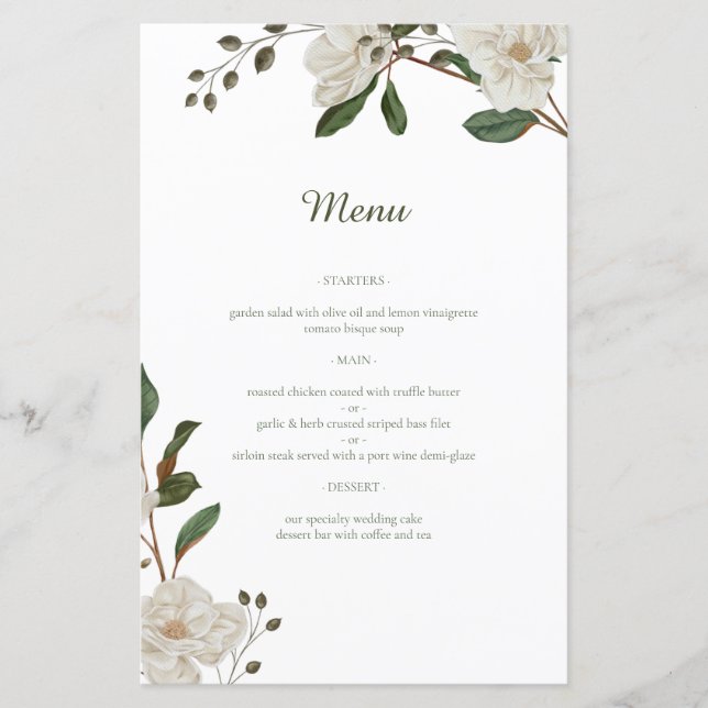 Accord of pastel colours Wedding Menu (Front)