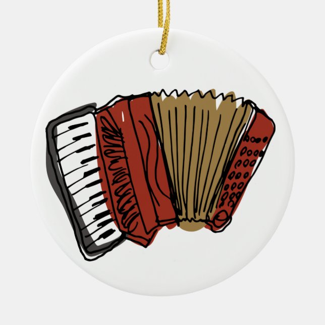 Accordian Ceramic Ornament (Front)