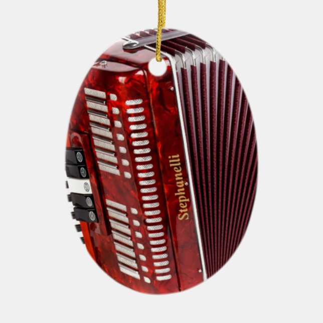 ACCORDIAN MUSICAL INSTRUMENT CERAMIC ORNAMENT (Front)