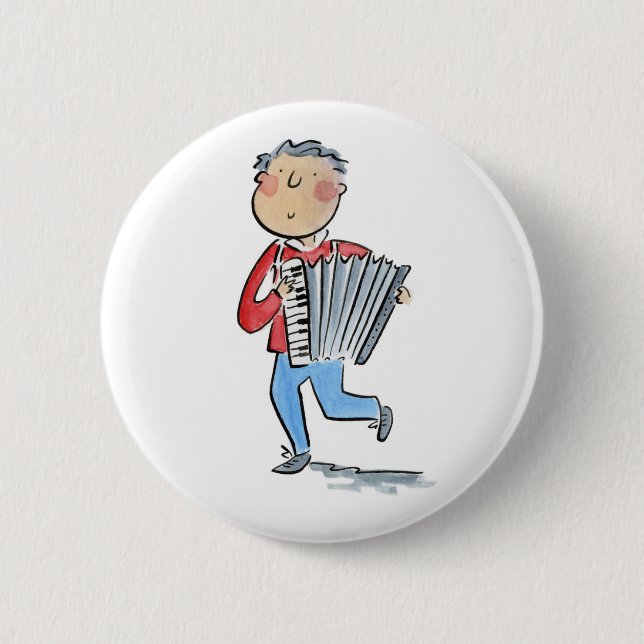 Accordion 6 Cm Round Badge (Front)