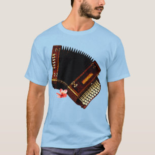Accordion and Plumeria - Musical Instrument  T-Shirt