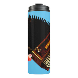 Accordion and Plumeria - Musical Instrument Thermal Tumbler