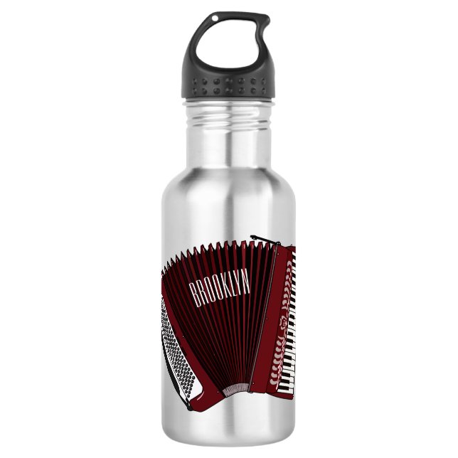 Accordion cartoon illustration 532 ml water bottle (Front)